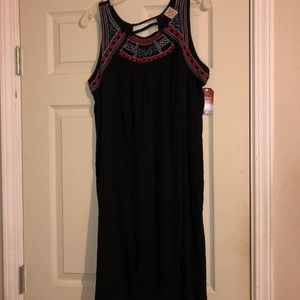 Gauze Sleeveless Embroidered Dress